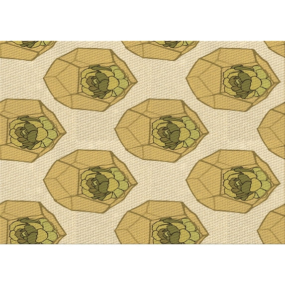 Ahgly Company Indoor Rectangle Patterned Dark Golden Rod Brown Area Rugs, 2' x 3'