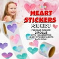 thumbnail image 3 of Playbees Watercolor Heart Stickers for Kids - 200 Pack of Rainbow Heart Themed Designs - Valentine’s Day Kids Educational Arts and Crafts, Scrapbooking, Teacher Awards, Classroom Prize, Encouragement, 3 of 9