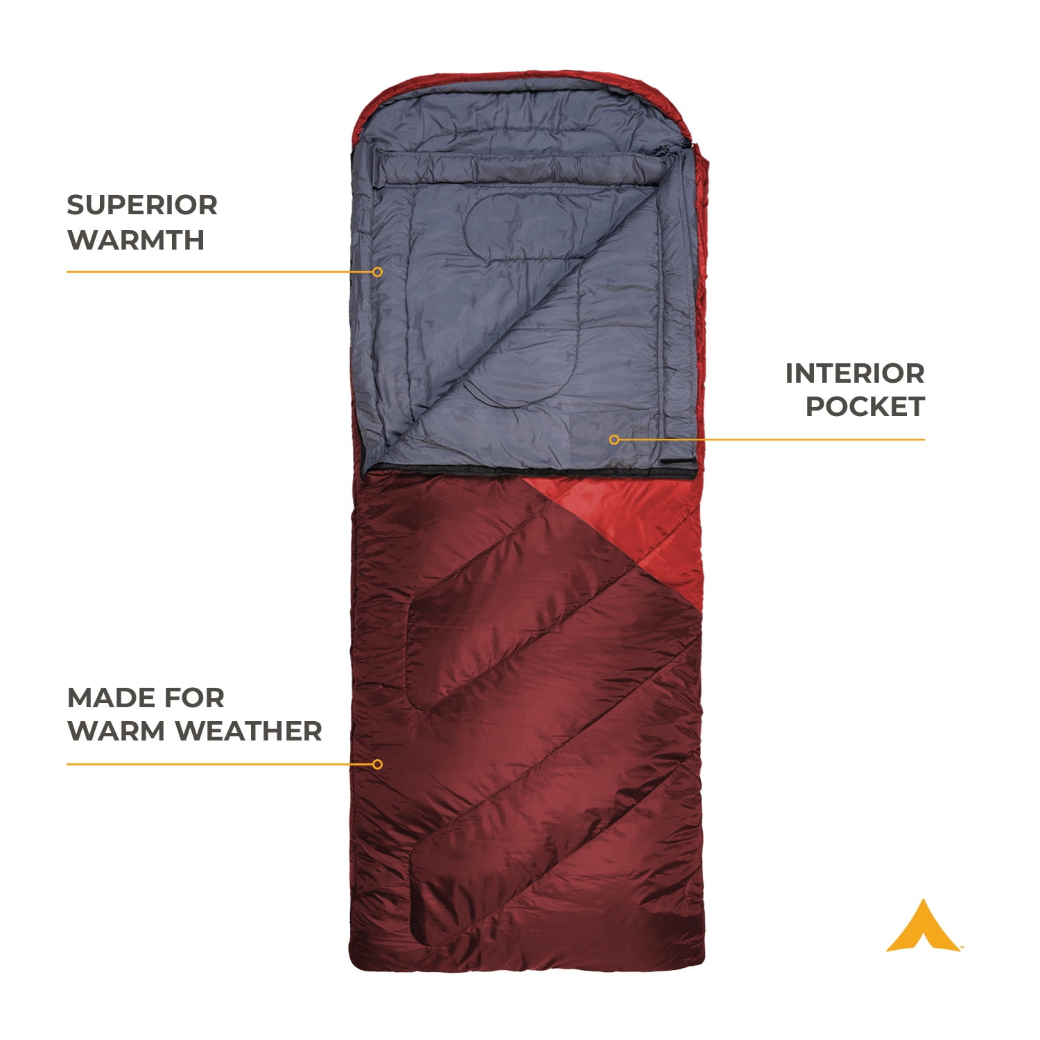 Teton Celsius XL 0°F Sleeping Bag – Cold‑Weather Oversized Sleeping Bag with Mummy Hood, Draft Tubes & Compression Sack, Fits Adults up to 6'6" – Ruby Red