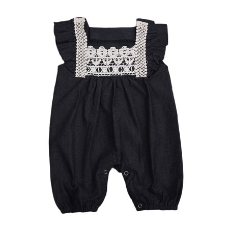 Fashion Toddler Baby Kids Girls Clothing Rompers Denim Lace Harem Shorts Jeans Jumpsuit Walmart Canada