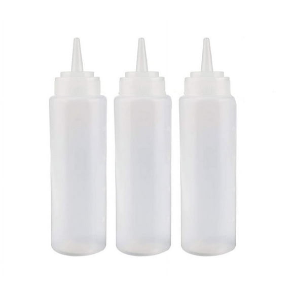 Multipurpose Squeeze Bottles, 4 Pack of 240ml, Ideal for Condiments, Baking, Art & More - Leakproof Caps included