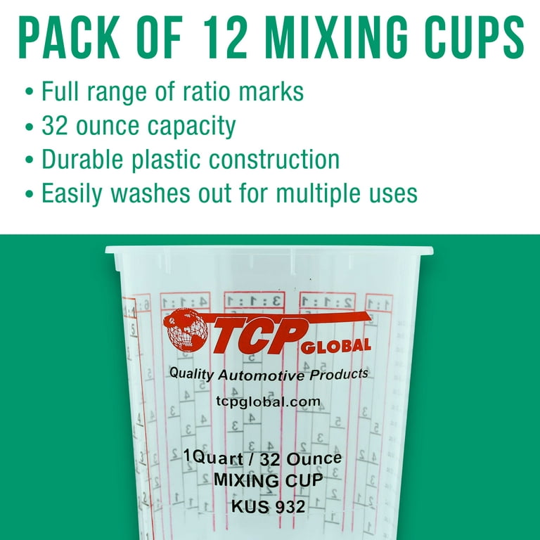 (Full Case of 100 each - Quart (32oz) PAINT MIXING CUPS) by Custom Shop -  Cups are Calibrated with M…See more (Full Case of 100 each - Quart (32oz)