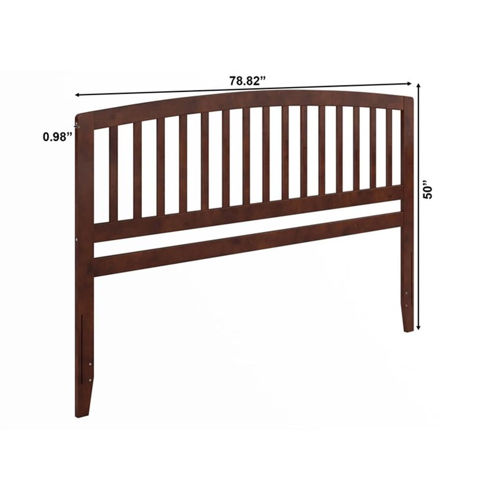 Pemberly Row Contemporary Mission-Inspired King Wood Headboard in Walnut