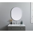 thumbnail image 2 of MR2A2430SIL-Elegant Decor-Asha - Metal Frame Oval Mirror In Modern Style-30 Inches Tall and 24 Inches Wide-Silver Finish, 2 of 3