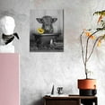 thumbnail image 3 of Canvas Wall Art Cute Cow With Sunflower In Bathtube Canvas Print Contemporary Painting Bathtub Wall Decor Funny Artworks Home Decor For Bathroom Living Room Bedroom Framed Ready To Hang 12x16 Inch, 3 of 6