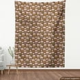 thumbnail image 3 of Rain Fabric by the Yard, Happy Faced Fluffy Cumulus Clouds Floating in the Sky and Colorful Hearty Droplets, Upholstery Fabric for Dining Chairs Home Decor Accents, Multicolor by Ambesonne, 3 of 4