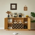 thumbnail image 2 of TrumanPick 58" Wine Bar Cabinet with Adjustable Shelves,Modern Liquor Whiskey Coffee Station, Farmhouse Buffet Sideboard with Storage for Living Room, Kitchen, Entryway, Natural, 2 of 10