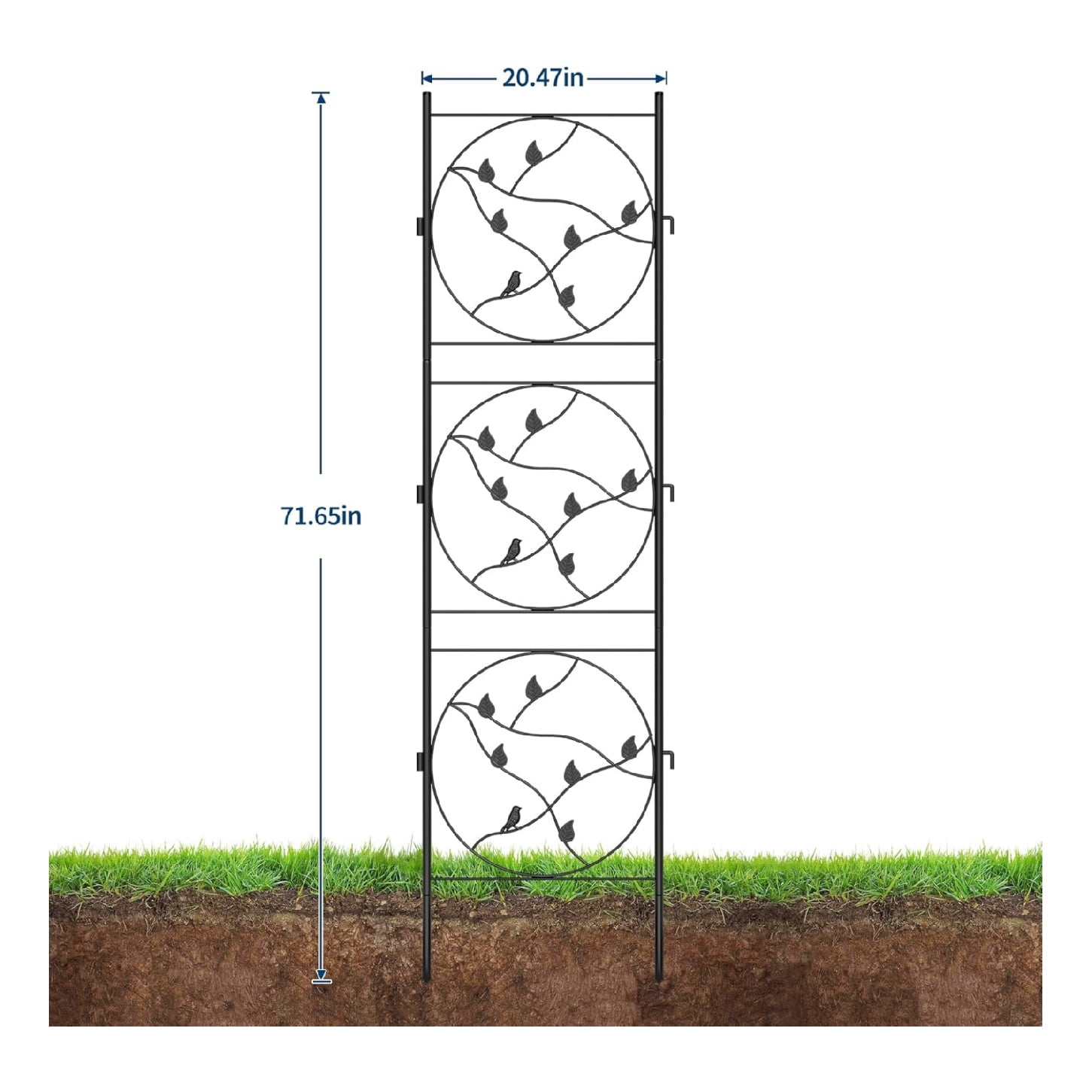 2/4 Pack Panels No Dig Dog Fence Outdoor - 71.6 Inch Tall Rustproof Animal Barrier with Gate, Decorative Garden Fence Panels for Yard Border, Patio