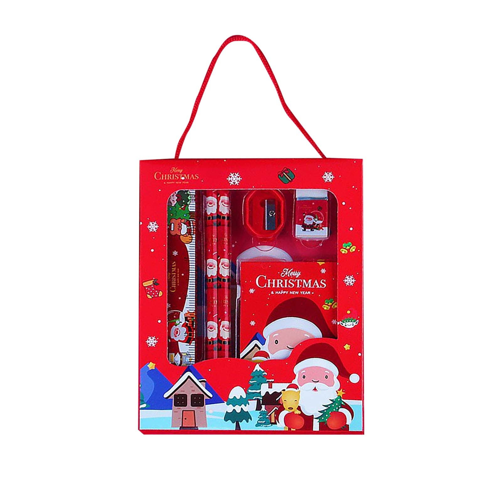 Christmas Kids Stationery Gift Set Notebook Pencils and Christmas Themed Items