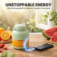 thumbnail image 4 of 28oz/44oz Rechargeable Wireless Blender Cup, 38 Stainless Steel Blades Portable Smoothie Maker, USB Charging Mini Personal Blender for Fruit Vegetable Shakes Ice Crushing, Travel Gym Office Home Use, 4 of 9