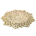Juvale 10-Pack Gold Vinyl Placemats - Round Leaf Design Table Chargers ...