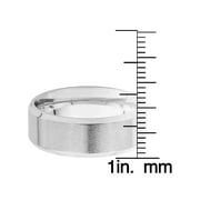 West Coast Jewelry Men's Dual Finish Beveled Edge Stainless Steel Ring (8mm)
