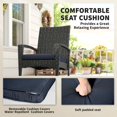 thumbnail image 4 of Outdoor Wicker Rocking Chair with Padded Navy Blue Cushion, Weather-Resistant PE Rattan & Steel Frame, High Back Armrest Patio Chair for Garden, Porch, Balcony, 26"W x 38.6"H, 4 of 7