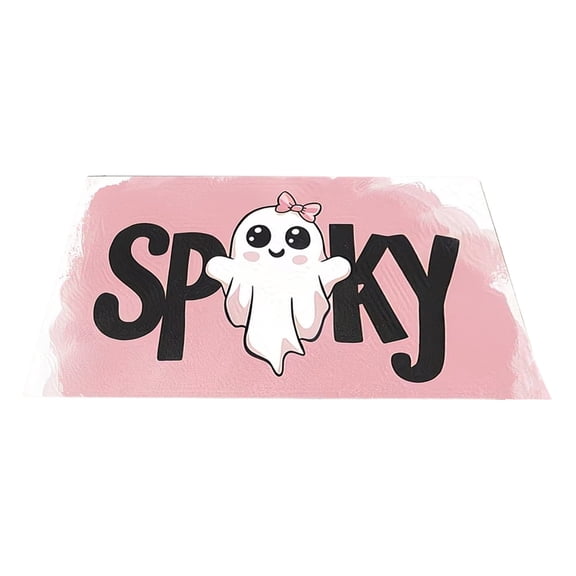 Halloween Door Mat - Pink Halloween Spooky Ghost Decorative Doormat, Non-Slip Halloween Indoor Outdoor Decorantions - 16''x24''
