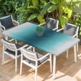 thumbnail image 2 of Turquoise Grey Ombre Table Cloths for 6 Foot Rectangle Tables, Farmhouse Gradient Minimalist Patio Waterproof Elastic Fitted Tablecloths, Washable Rectangular Table Cover for Camping, 2 of 8