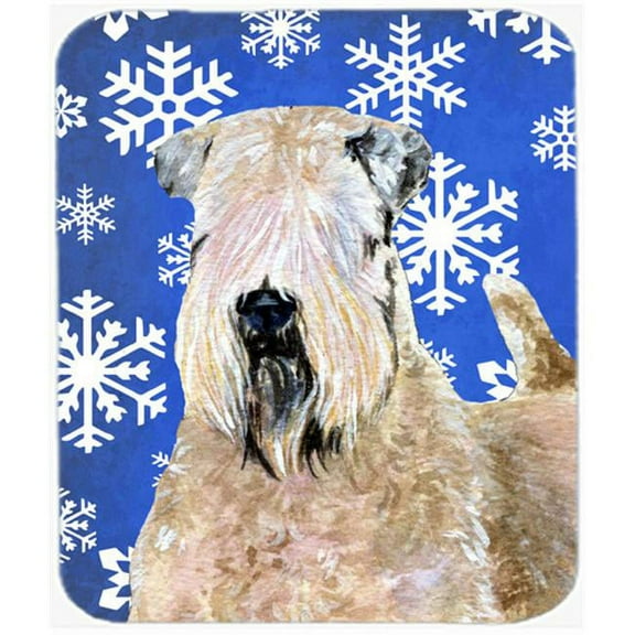 Wheaten Terrier Soft Coated Winter Snowflakes Mouse Pad, Hot Pad or Trivet