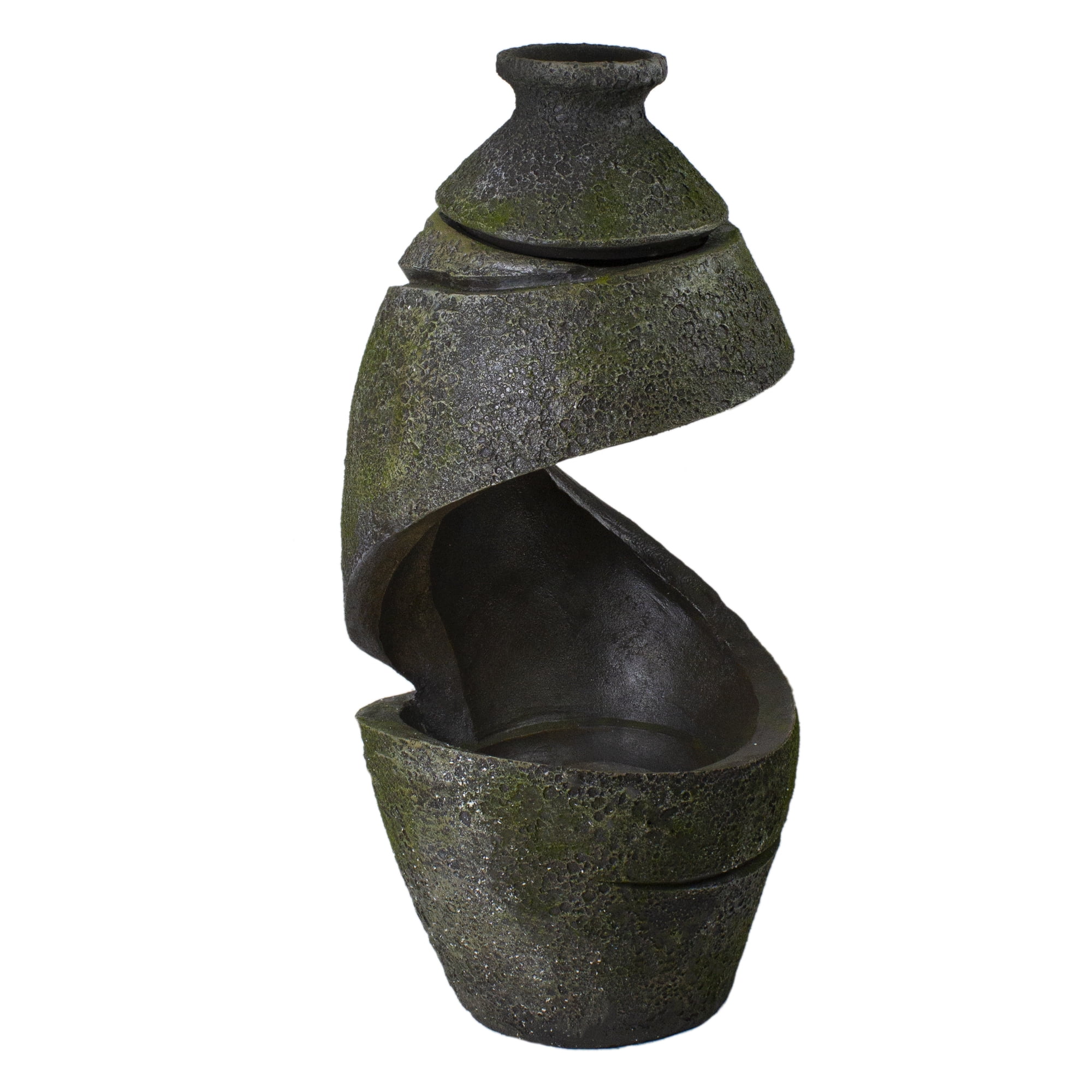 Northlight 31" Green and Gray Mossy Outdoor Garden Water Fountain