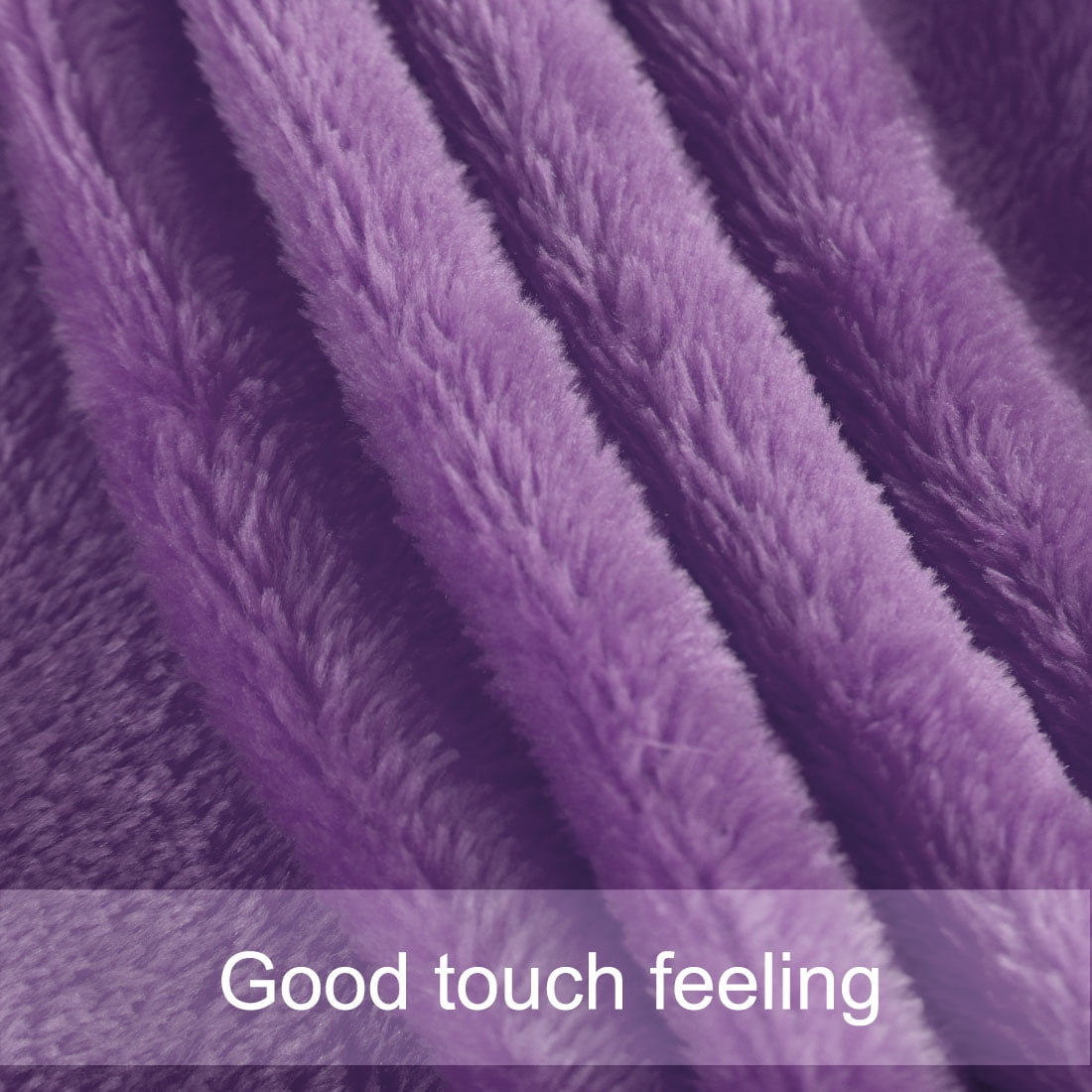 Unique Bargains Fuzzy Plush Flannel Fleece Throw Blanket Dark Purple 71" x 78"