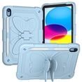 thumbnail image 2 of Elehold Rugged Hybrid Case Compatible with iPad 10th Generation 10.9" (2022)   with Butterfly  Kickstand Pencil Holder Shoulder Strap Shockproof Anti-Scratch Fashion Case,Blue, 2 of 7