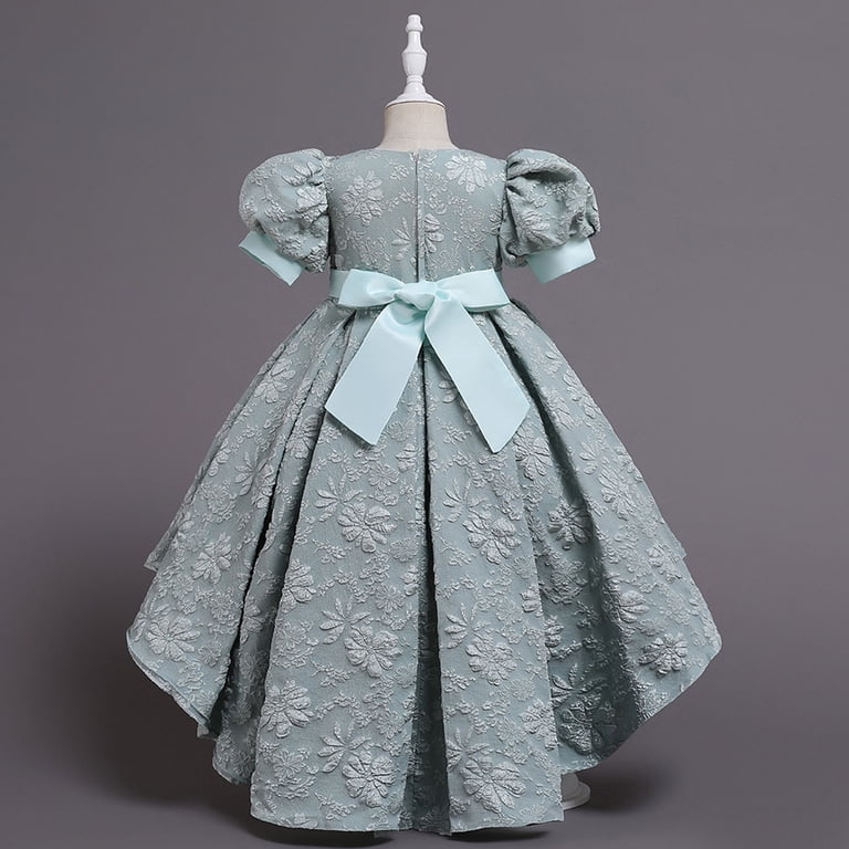 silver flower girl dress with sleeves Dark Gray Tulle Lace High Neck Long Sleeve Backless Flower Girl Dress With Beading Sequins