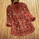 thumbnail image 1 of ICHUANYI Clearance Women Casual Print Long Sleeve V-Neck Button Loose Shirt Blouse(Wine, S) ICHUANYI WER2023080916618, 1 of 4