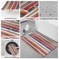 thumbnail image 6 of Red Nordic Style Stripes Bath Mat 3 Piece Bathroom Rug Set, Red Grey Texture Non Slip Bath Rug Contour Mat and Toilet Lid Cover, Absorbent Shower Mats Soft Bath Rugs and Mats Sets, 6 of 8