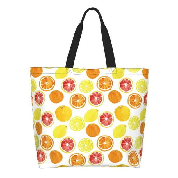 Easygdp Lemon Orange Bolsas Tote para Mujer, Bolsos de Hombro para Viaje, Bolsos de Mano de Gran Capacidad para Compras y Trabajo