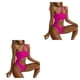 thumbnail image 2 of Sonducket Poliéster Mujer Bikinis Elástico Irregular Sexy Elegante Color sólido Natación Traje de baño Traje de baño Accesorios Rosa Rojo L Rosa roja L 2Conjunto, 2 of 6