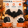 thumbnail image 3 of 3pcs Black Wicker Bat Festive Wall Accent, Woven Bamboo Halloween Decoration, Minimalist Spooky Ornament for Living Room, Entryway, Porch & Holiday Home Display, 3 of 8