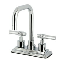 Kingston Brass KS6641ML Double-Handle 3-Hole Deck Mount 4-Inch Centerset Bathroom Faucet with Brass Pop-Up in Polished Chrome