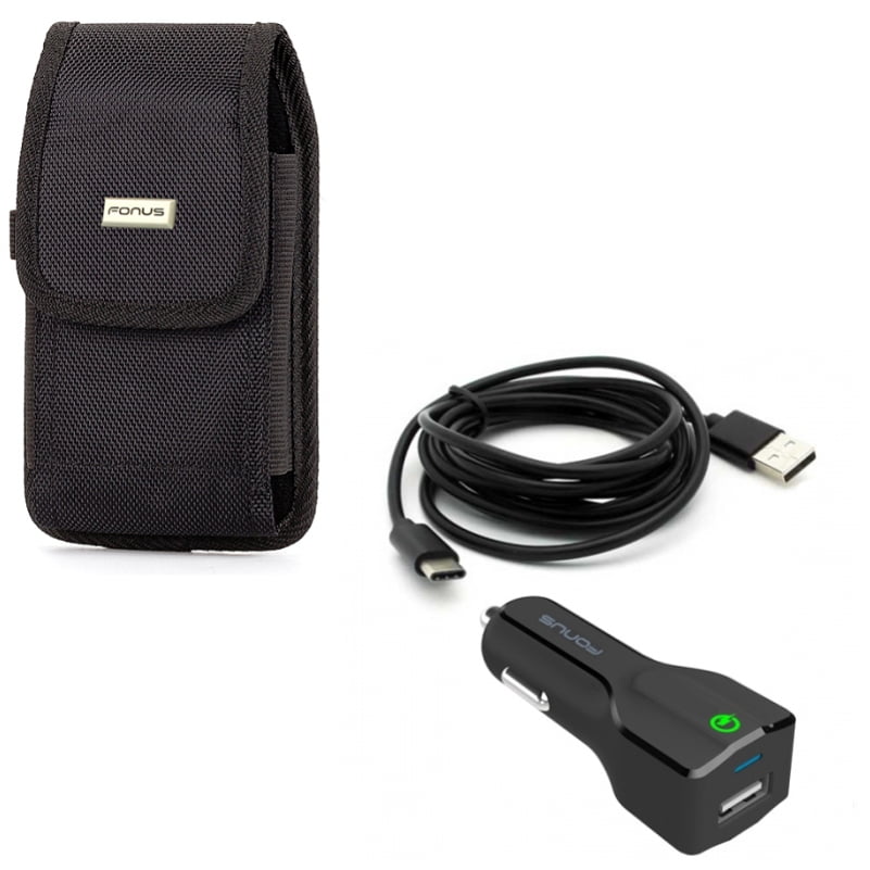 Case Belt Clip + Car Charger for Motorola One 5G Ace Phone Rugged