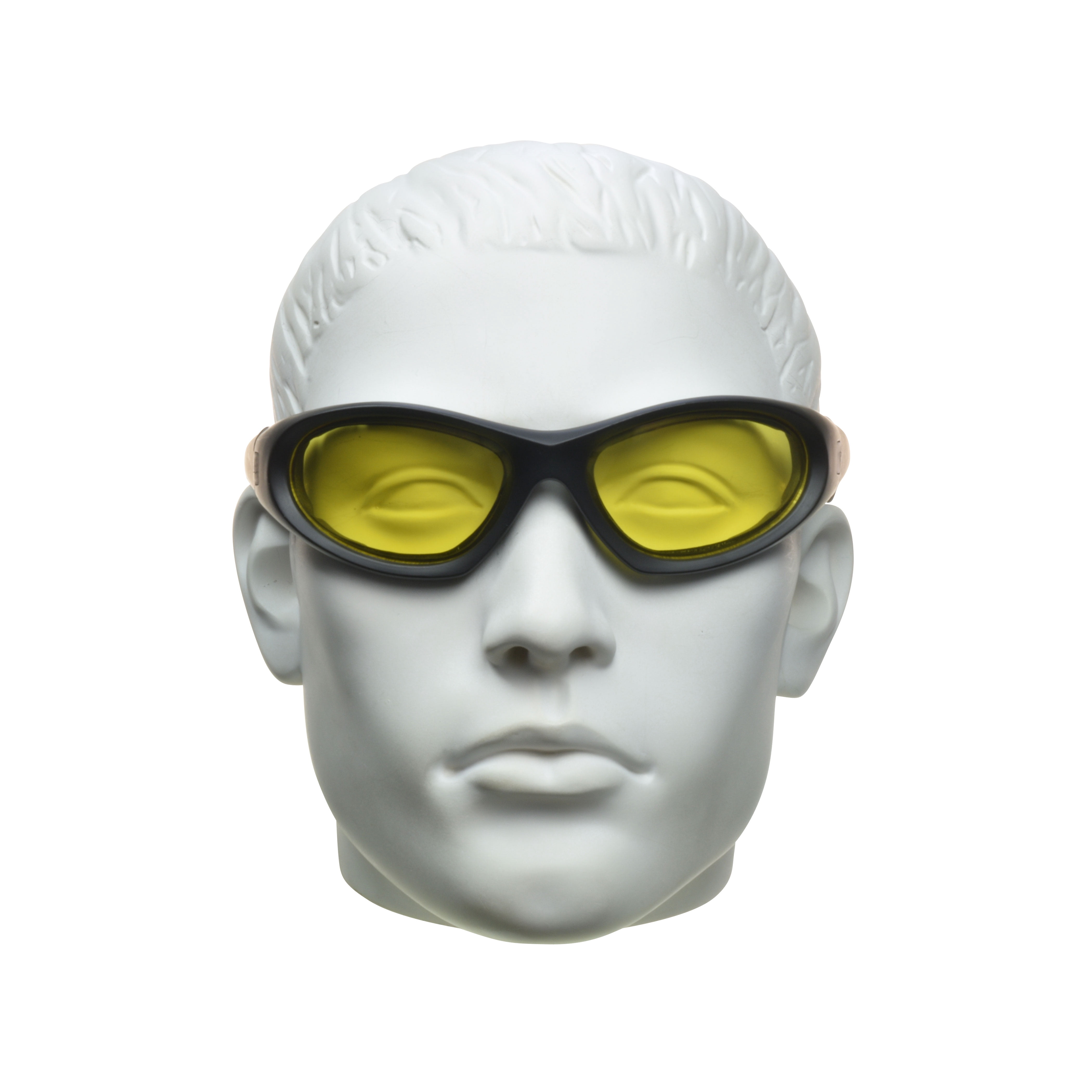 Bikershades Motorcycle SunGlasses Interchangeable Strap Yellow Lens Wide Extra Large Fit Men