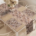 thumbnail image 2 of Ambesonne Brown Floral Table Runner & Placemats, Birth of the Season, Placemat 4 pcs + Runner 12"x90", Pale Taupe White and Umber, 2 of 2