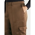 Sofia Jeans Women's Plus Size High Rise Satin Cargo Pants, 26" Inseam