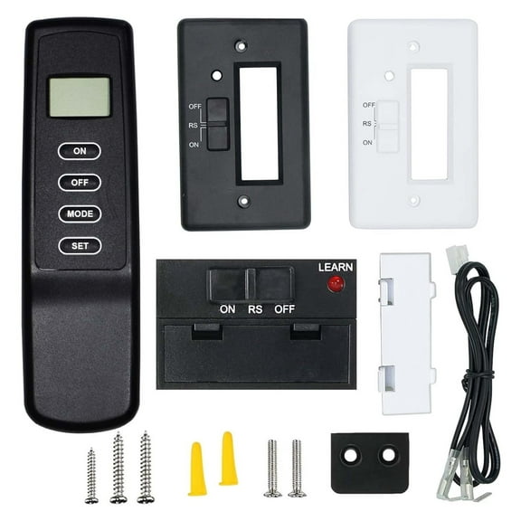 Gas Fireplace Control Kit for Millivolt Gas Fireplaces and Stoves, LCD Fireplace with Thermostatic & On/Off Controls & Receiver, Compatible with Skytech, Without Batteries