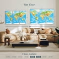 thumbnail image 3 of Elephant Stock Physical World Map Wall Art - Horizontal Multi Panel Canvas - Living Room Wall Decor - Map Multi Panel - Blue And White Decor - 57" x 36", 3 of 4