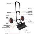 thumbnail image 4 of Snow Pusher Shovel, Steel Iron Metal Snow Shovels Efficient Rolling Wheel Design  for Yard, 4 of 7