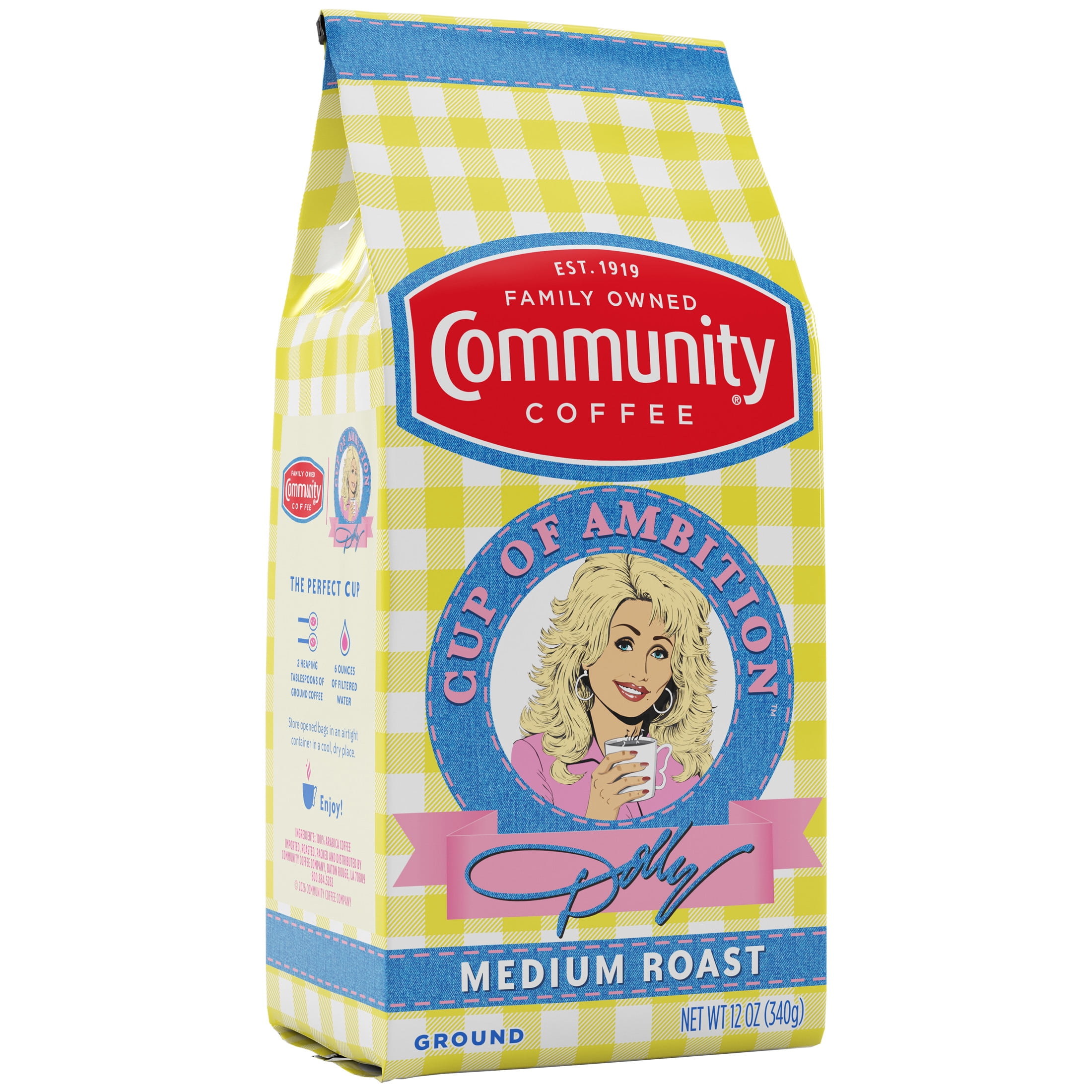 Dolly Parton’s Cup of Ambition™ with Community Coffee® Medium Roast Ground 12 Ounce Gable Top