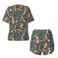 thumbnail image 5 of Lsque Wolf Fox In Flower Forest Women's Short-Sleeved Pajama Set - 2 Piece Soft and Lightweight Sleepwear Set-Large, 5 of 9