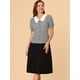 thumbnail image 3 of Blusa De Manga Farol A Cuadros Para Mujer Con Cuello En Contraste Y Botones Negro S, 3 of 6