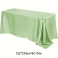 thumbnail image 3 of Satin Tablecloth, Rectangle Polyester Fabric, 60x84 Inches, Grass Green, for Wedding Banquet Party Dining Table,Vsgery, 3 of 6