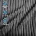thumbnail image 4 of Bare Home Microplush Fleece Blanket - Ribbed Texture - Fuzzy Microfleece - Soft & Plush - Throw, Gray, 4 of 8
