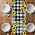 thumbnail image 6 of Farmhouse Rooster Table Runner - 70 Inch Long, Kitchen Dining Table Runner Dresser Scarves, Black Plaid Botanical Sunflower Floral Farmhouse Decor for Coffee Tables Wedding Party Banquet, 6 of 8
