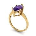thumbnail image 2 of 2.5 ctw Solitaire Anniversary Ring for Women | Marquise Cut Natural Amethyst | Hyperallergenic Solid 18K Yellow Gold, 2 of 5