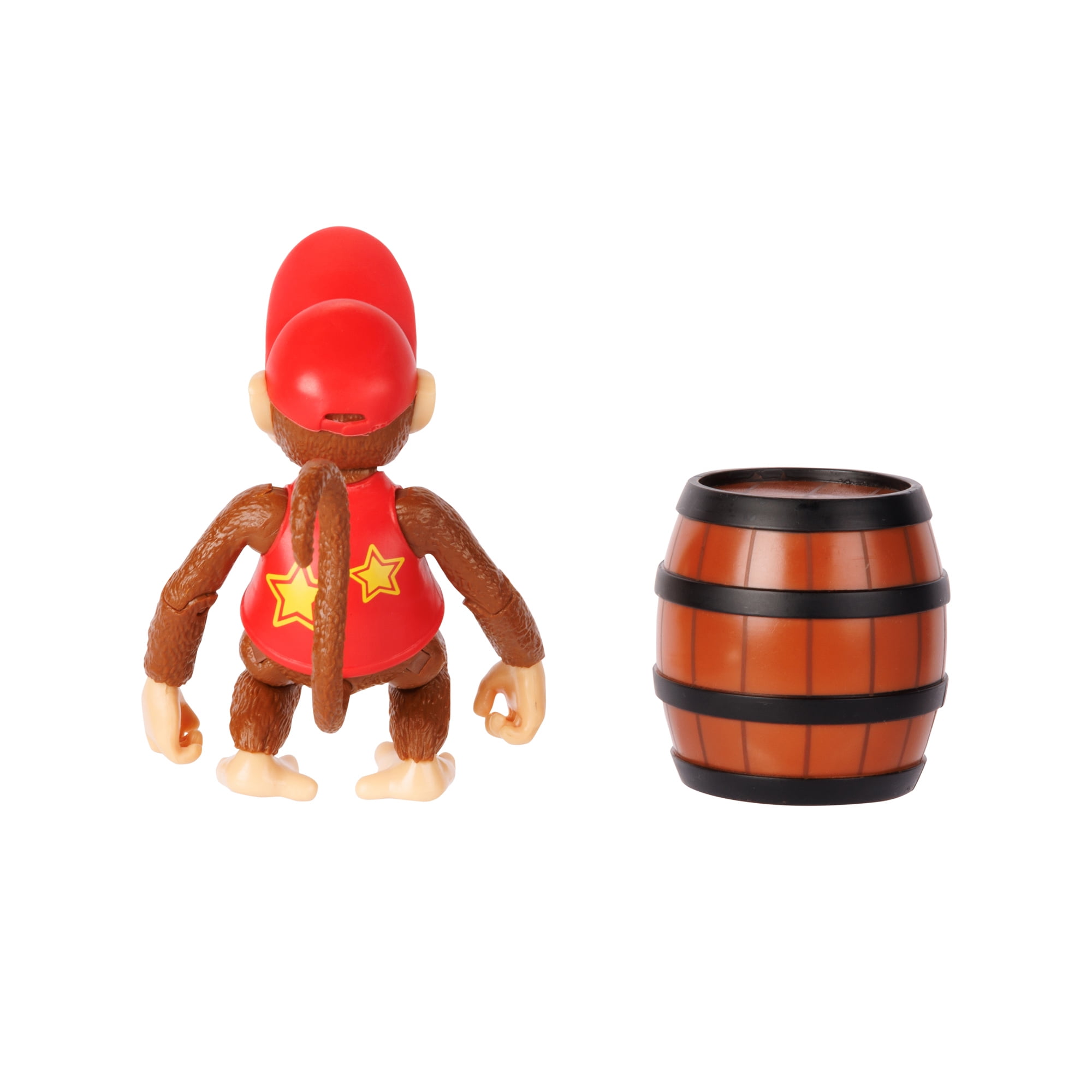 Nintendo 4 inch Diddy Kong Action Figure with Iconic Donkey Kong Barrel Accessory