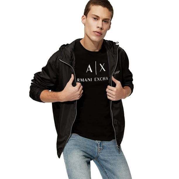 Camiseta A|X ARMANI EXCHANGE Classic Crew Logo para Hombre - Negra