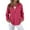 Hot Pink #014, variant on Waffle Knit Tops for Women V Neck Long Sleeve Solid Loose Casual Tunic Fashion Button Down Henley Shirts with Pocket Light Purple L