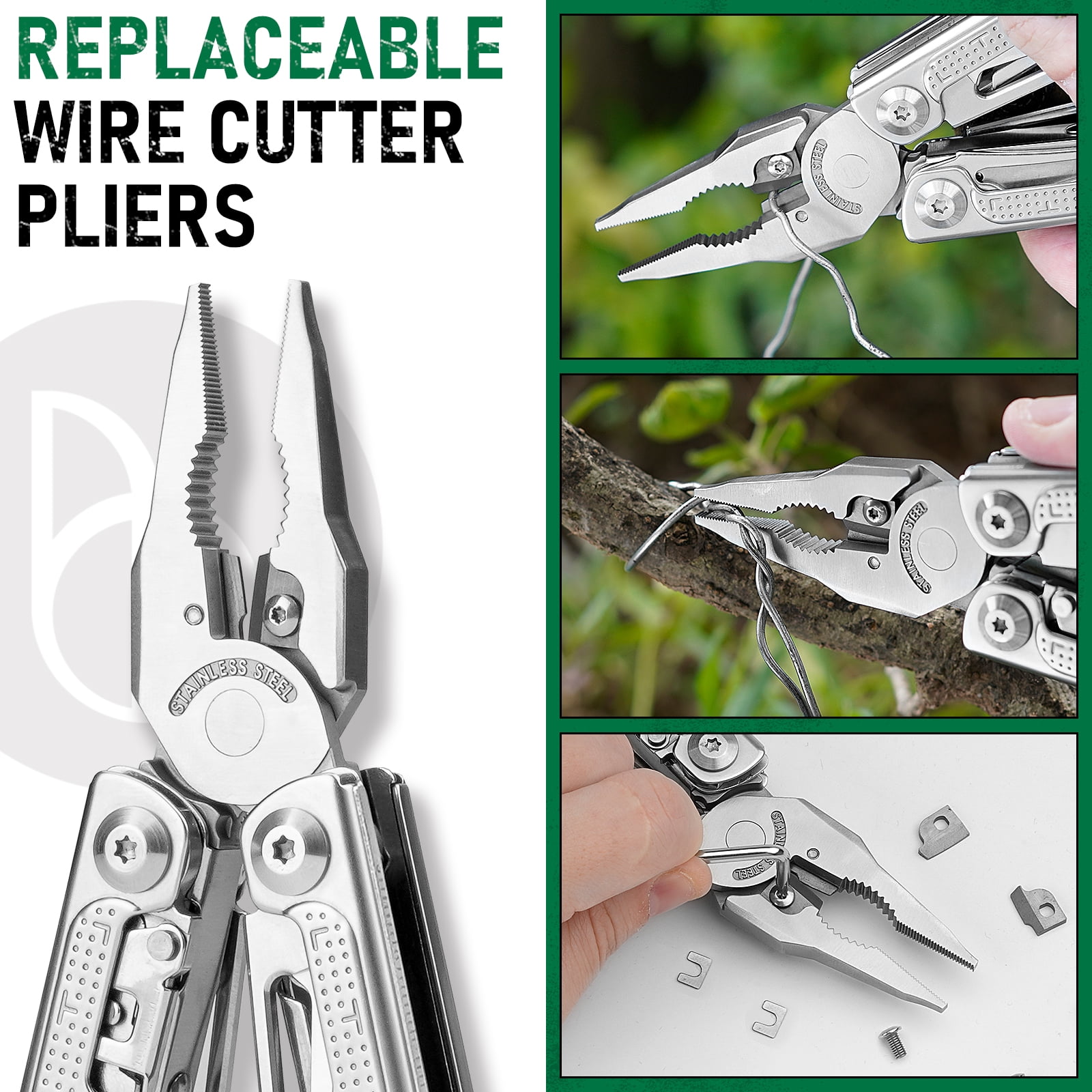 BIBURY Multitools Pliers Pro BI2049, Multi Tool Foldable Pliers with Large Saw Blade, Wire Cutters, Upgraded Multi Tool w/Scissors and Screwdirver Set, Ideal for Camping, Outdoor Survival, Repairing