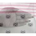 thumbnail image 4 of oneOone Tissu en Viscose Chiffon Rayé & Imprimé Visage de Chat Animal 42 Pouces de Large, 4 of 4