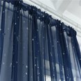 thumbnail image 5 of Home Fashion Sheer Curtains Grommets Romantic Silver Star Foil Window Treatment for Girl Bedroom Glitter Stars Thin and Curtains Panel Window Screening for Kids Room Size- 100*200CM (Navy), 5 of 6
